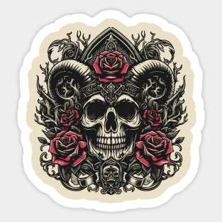 metal skull design Sticker